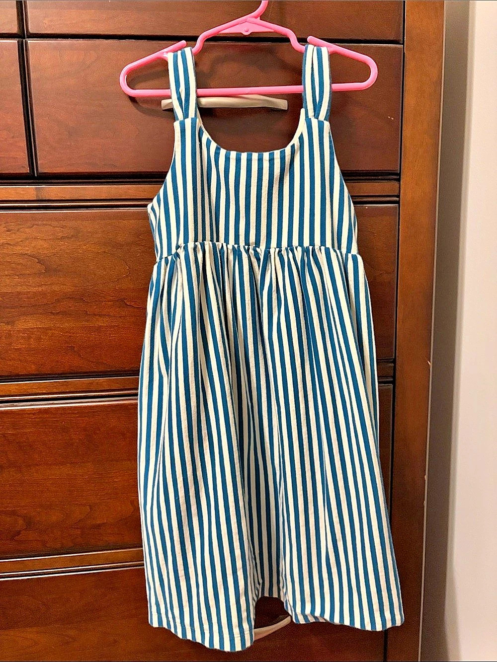 Hanna Andersson Girls Striped Cotton Dress Size 8